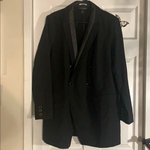 faux leather Collar oversized blazer